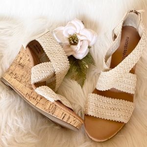 Cream Wedge Heels Size 7.5